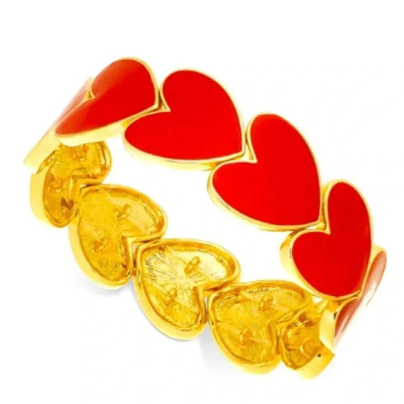 Heart Red Charter Club Holiday Lane Red Hearts Bracelet NWT - Picture 1 of 1